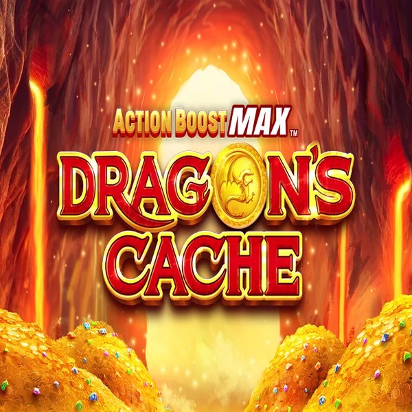 Action Boost Max Dragon's Cache logo by SpinPlay Games at Rainbet Casino