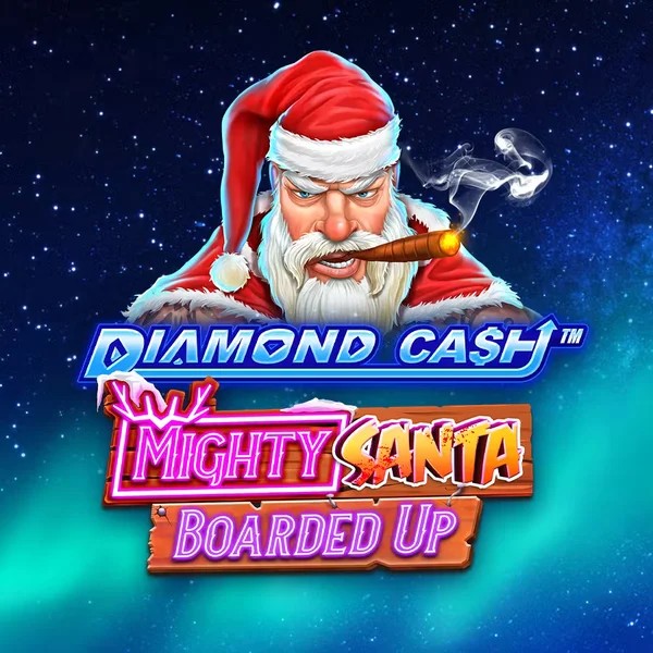 Diamond Cash Mighty Santa Boarded Up by Greentube, showcased at rainsbet.net – game logo