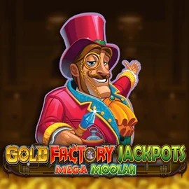 Try Gold Factory Jackpots Mega Moolah slot by Aurum Signature Studios on rainsbet.net – logo image